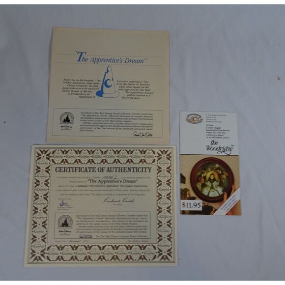 1990 Knowles Walt Disney Fantasia Limited Edition "The Apprentices Dream" Plate - Picture 4 of 7